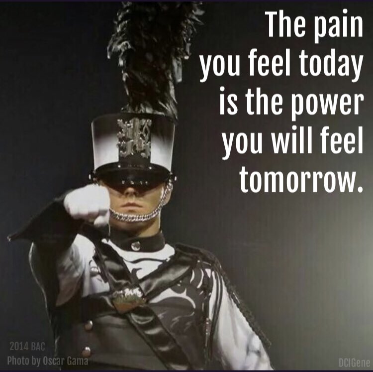 Whoever we are, we have struggles and pain. It’s the way life works. To gain our truest power means going through that pain to the other side and not stopping when things get tough. Press forward today and find your power. #bostoncrusaders #drumcorps #motivational