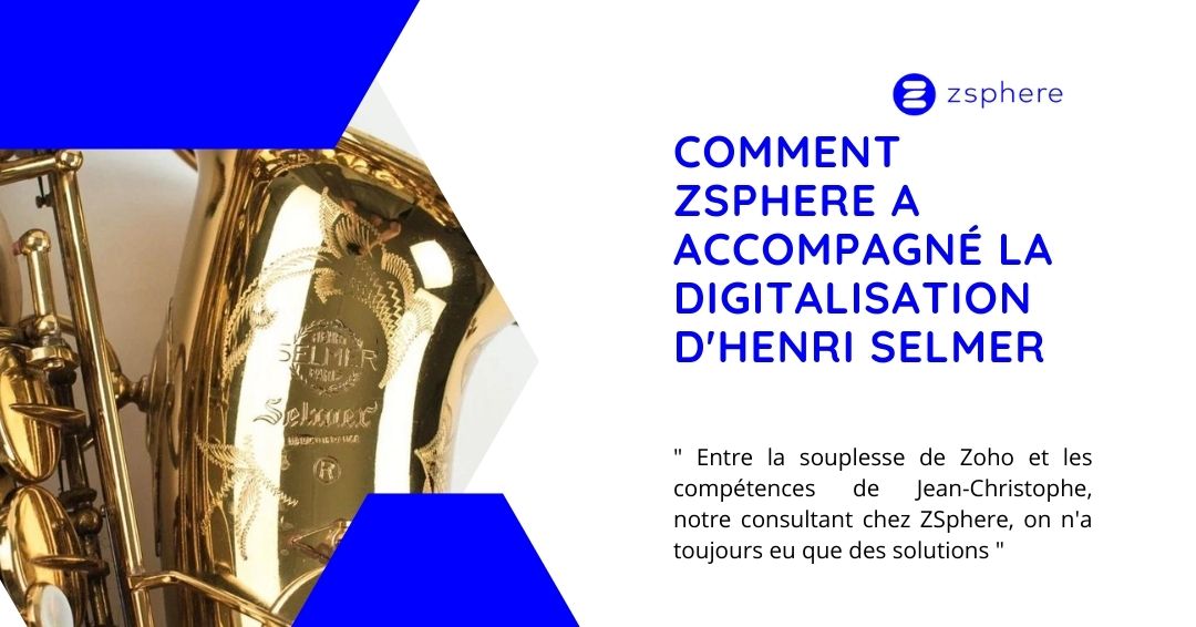 ZSphere_France's tweet photo. "Entre la souplesse de Zoho et les compétences de Jea,-Christophe on n'a toujours eu que des solutions " ce sont les mots de notre client Henri Selmer Paris pour décrire l'accompagnement de ZSphere dans sa digitalisation. Découvrez pourquoi : https://t.co/k45NMiBRAy https://t.co/1rWfzCMupJ