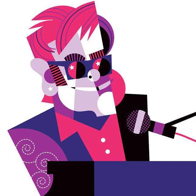 "Elton John" by Pablo Lobato, an Argentinian graphic designer and illustrator, Pablo Lobato #art #illustration