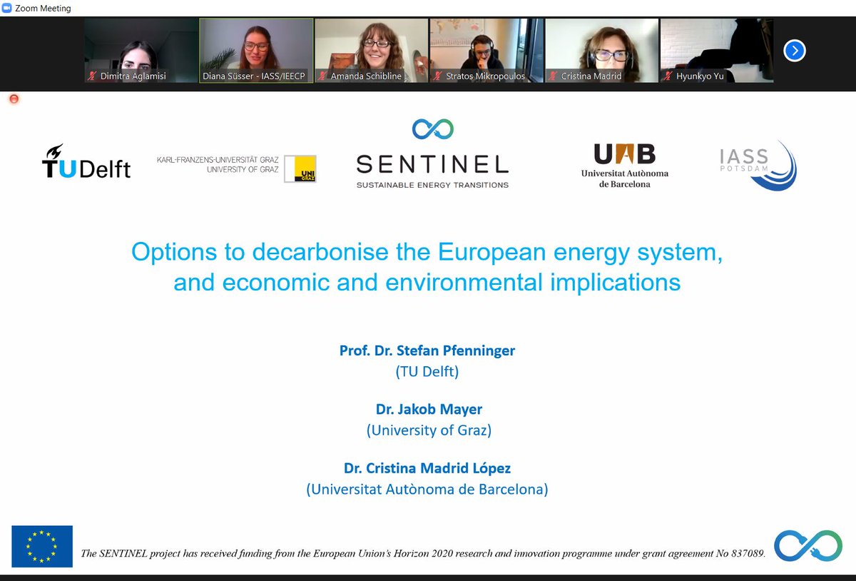 TEES_Lab's tweet image. 🧐@stefpf, @Crismadlop &amp;amp; @Jakob_reyaM present options to decarbonise the #European #energysystem based on the #sentinelenergy modelling results from 3⃣ models: QTDIAN, Calliope, WEGDYN.
▶️The focus is on #economic &amp;amp; #environmental implications.