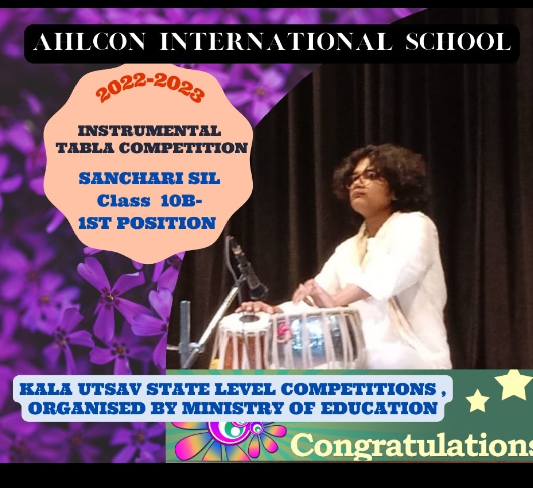 #ahlconintl student sanchari sil won first prize in Kala utsav organized by #Ministry of education. Congratulations team Ahlcon, parents , mentor and sanchari.
