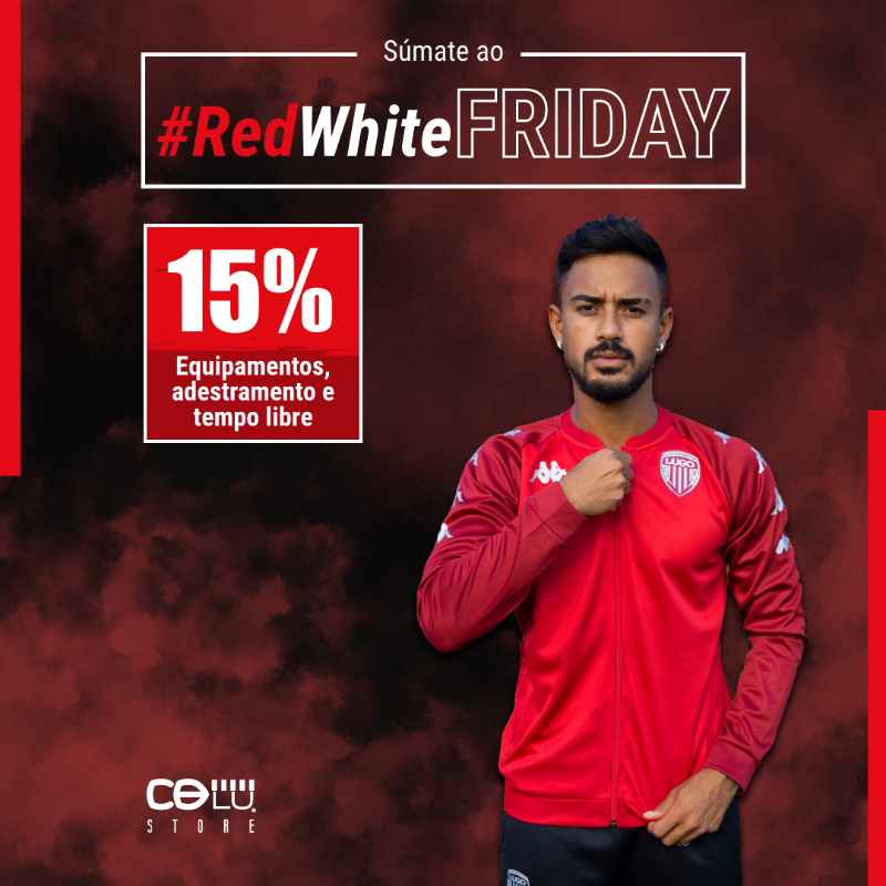 CDeportivoLugo's tweet photo. Seguimos desfrutando das mellores ofertas durante o #RedWhiteFriday! ❤️🤍

Todos estes produtos oficiais do club están a un 𝟭𝟱% 𝗱𝗲 𝗱𝗲𝘀𝗰𝗼𝗻𝘁𝗼 na nosa tenda online e física 😱

🚨 Tedes ata o domingo 27 de novembro, non o deixes de lado! 

#ForzaLugo