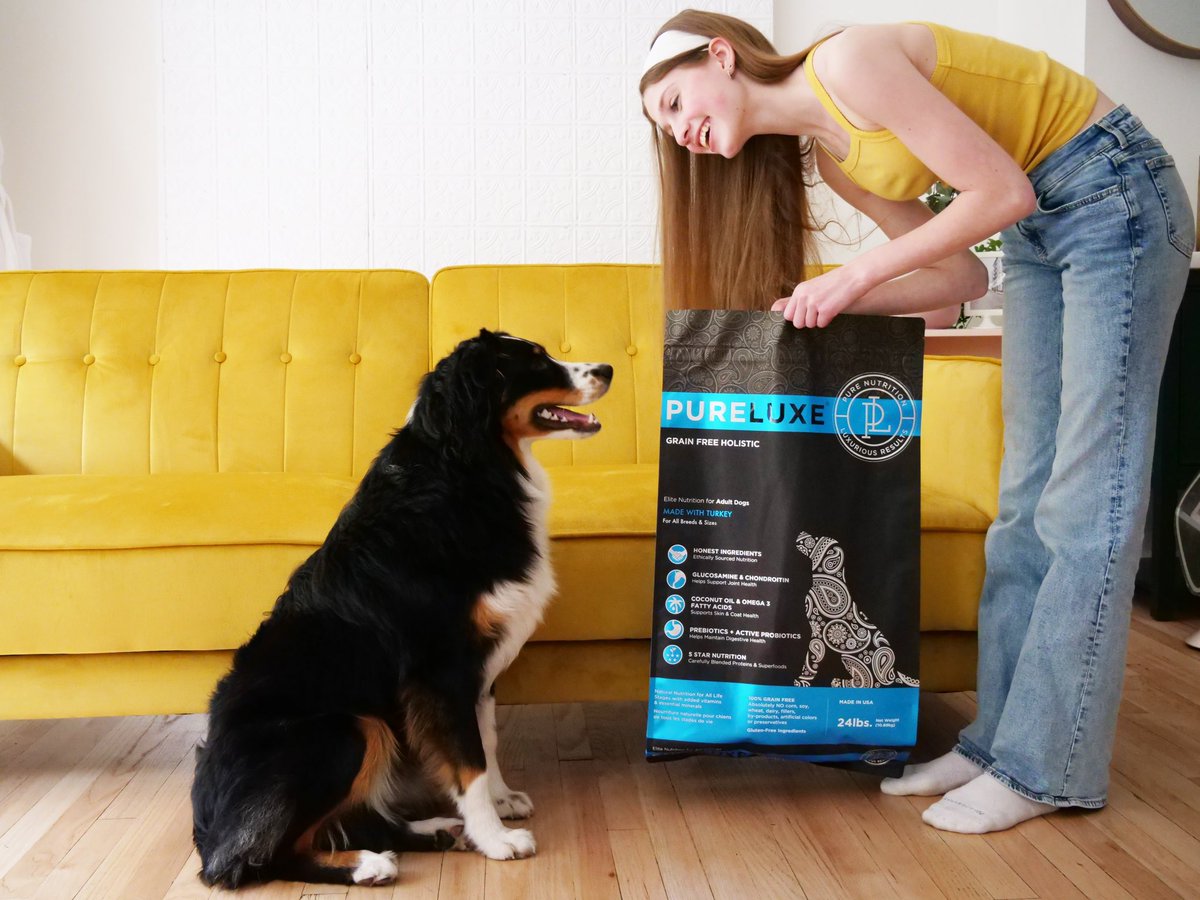 PureLUXEPetFood's tweet photo. Fresh Turkey as the first ingredient?  We’ve got your Turkey day dog formula ready.  #pureluxe #turkeyfirst https://t.co/Fn8Xy8LGYA