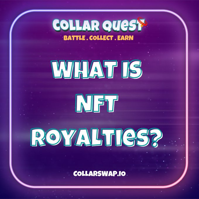 AiCole06's tweet photo. NFT royalties are paid as a portion of the sale price each time the CollarQuest NFTs (SPARC-Es, land, and buildings) are sold on any market following the initial sale.

#CollarQuest 
@DogCollarToken
#P2EGames 
#GameFi 
#Metaverse 
#NFTCommunitys https://t.co/rdvqV4PU11