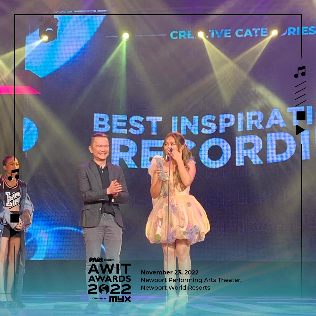 myxglobal's tweet photo. The #AwitAwards2022 Best Inspirational Recording goes to Angela Ken's Ako Naman Muna https://t.co/6kZeUL4odR