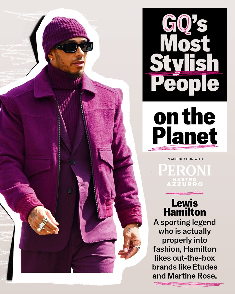 BritishGQ's tweet photo. Lewis Hamilton
When you’re a champ you’re allowed to experiment. One of Britain’s greatest sporting exports, and someone who is actually into fashion, @LewisHamilton likes to look beyond the obvious with his clothing.

https://t.co/a081yRIlxS https://t.co/bUmEIonNl5