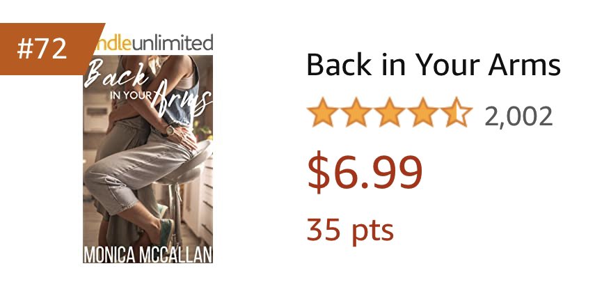 MonicaMcCallan's tweet photo. Back in Your Arms hit 2,000 ratings and reviews on Amazon.

THANK YOU! ❤️ https://t.co/FlKPBqluHJ