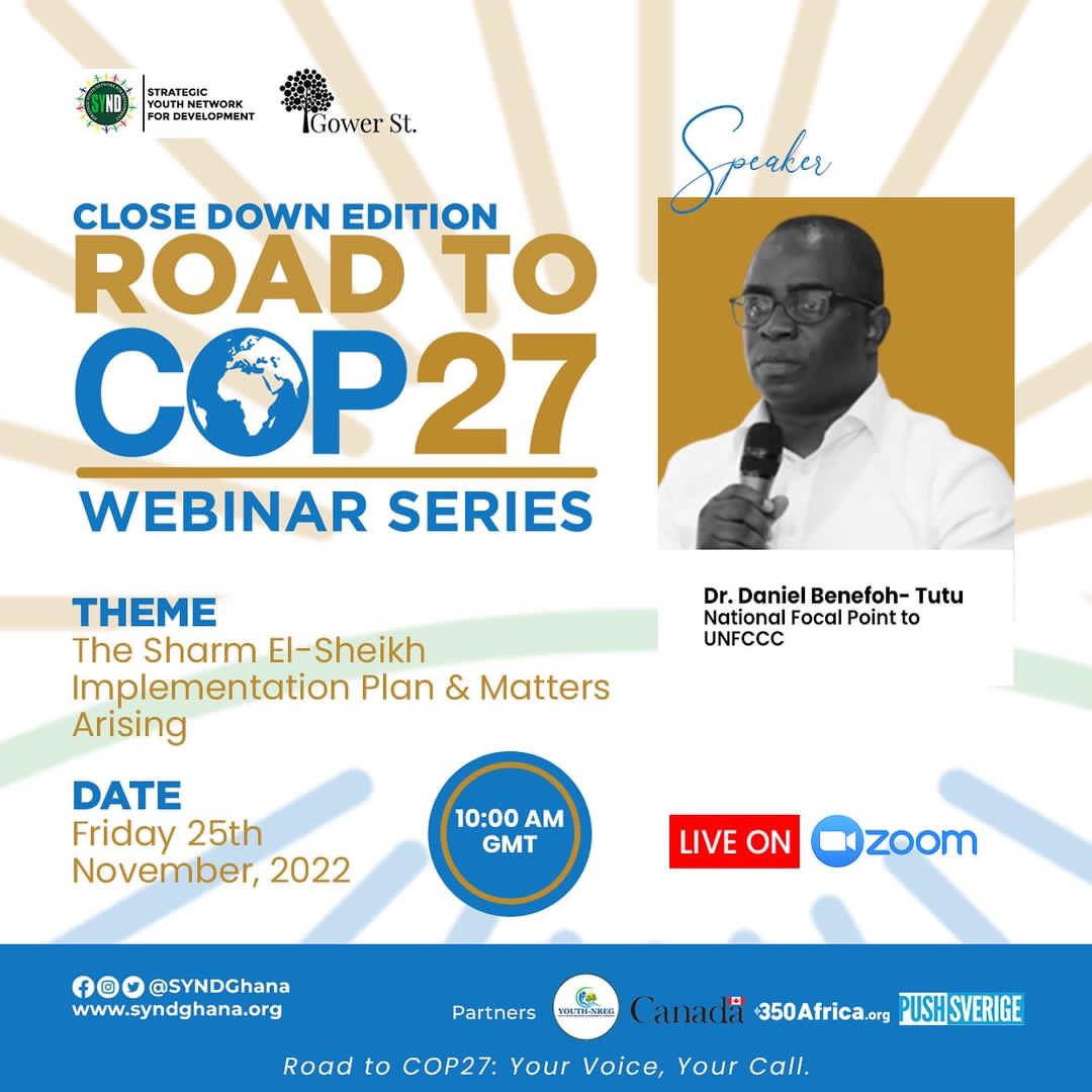 SYNDGhana's tweet photo. Many people have expressed diverse opinions about the outcomes of #COP27. Some believe it has brought hope to Africans and other climate vulnerable countries, others believe the 1.5 degree temperature goal has been jeopardized. https://t.co/oUgcUMAZrP