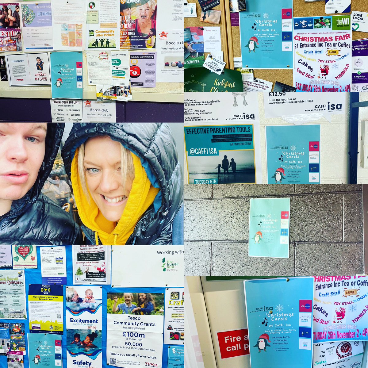 Will and I have been putting posters up in Mold and Mynydd Isa this morning for the Free Village Carol singing on 9th December. 🎹👍

We got drenched but it’s worth it! ☔️ 

If you’ve always wanted to have a sing with us - this is the perfect opportunity to come and join in!