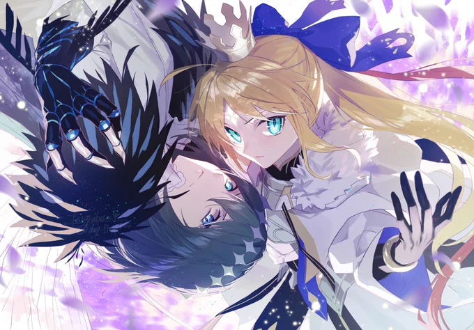 「かかってこい」キャスターアルトリアとオベロン#FGO 