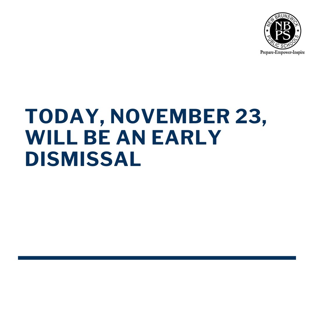 New Brunswick Public Schools on Twitter "Today, November 23, there