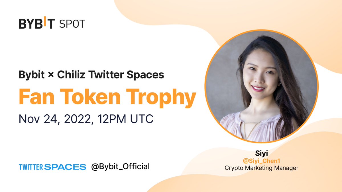 📣 #Bybit x <a href="/Chiliz/">Chiliz - The Sports Blockchain</a> Twitter Spaces — Fan Token Trophy

🗓 Save the date: Nov 24, 2022, 12PM UTC

👉 Set a reminder: shor.by/Zrsd

#FanTokenTrophy #TheCryptoArk #BybitZeroFees