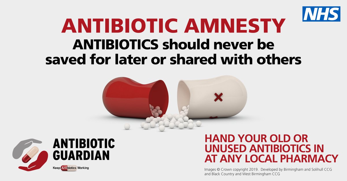 It's #AntimicrobialAwarenessWeek. One way to reduce antibiotic resistance is to ensure that old or unused antibiotics are handed in to a local pharmacy.

#AntibioticGuardian #KeepAntibioticsWorking #WAAW2022