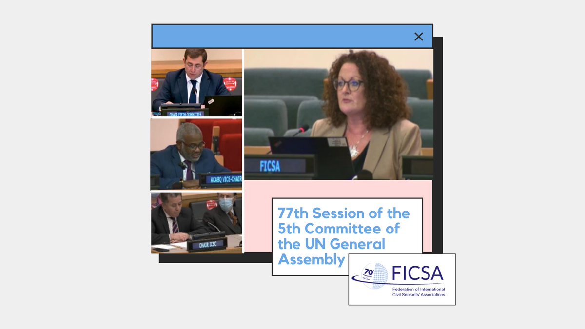 FICSAHQ's tweet photo. On November 15, #FICSA President Tanya Quinn-Maguire and ExCom Member for Compensation Issues @ImedZabaar took part in the Fifth Committee of the #UNGA on #Administrative and #Budgetary Questions in New York. 🇺🇸

Learn more: https://t.co/AD0zRDPExj https://t.co/I4b9MCoJt8