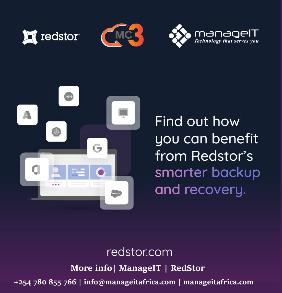 manageitafrica's tweet image. MC3 Cloud &amp;amp; ManageIT reduces complexity and management overhead. Set up with zero hardware required &amp;amp; infused with AI-powered malware detection.  Simplest, safest, and smartest way to protect all your data.
Find more.
#smartdatamanagement #SaaS #cloud
E:  info@manageitafrica.com