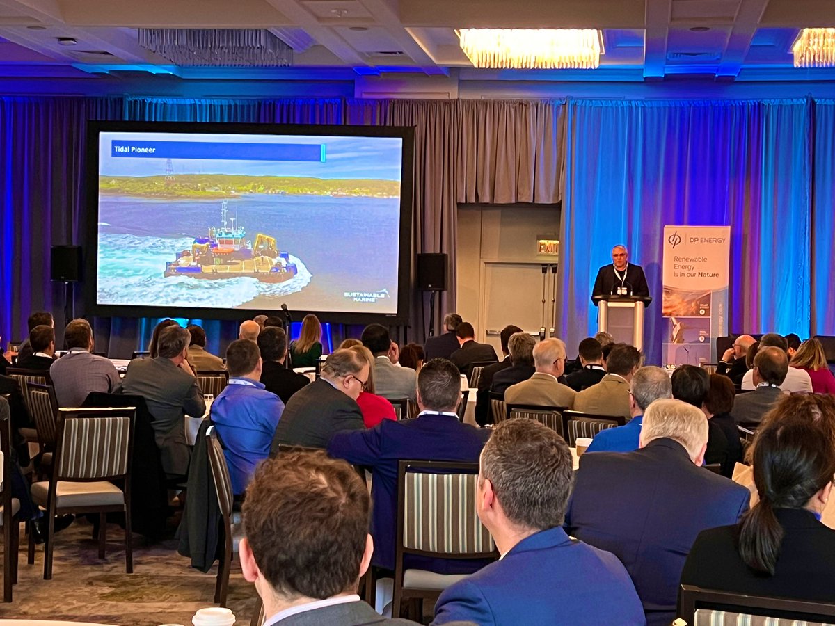Canadian_MRE's tweet photo. Hearing from some of our sponsors this morning, speaking about the urgency of the climate crisis and the importance of marine renewable energy at this crucial moment in time @energy_dp @Sustain_Marine https://t.co/P1PtZD4tSo