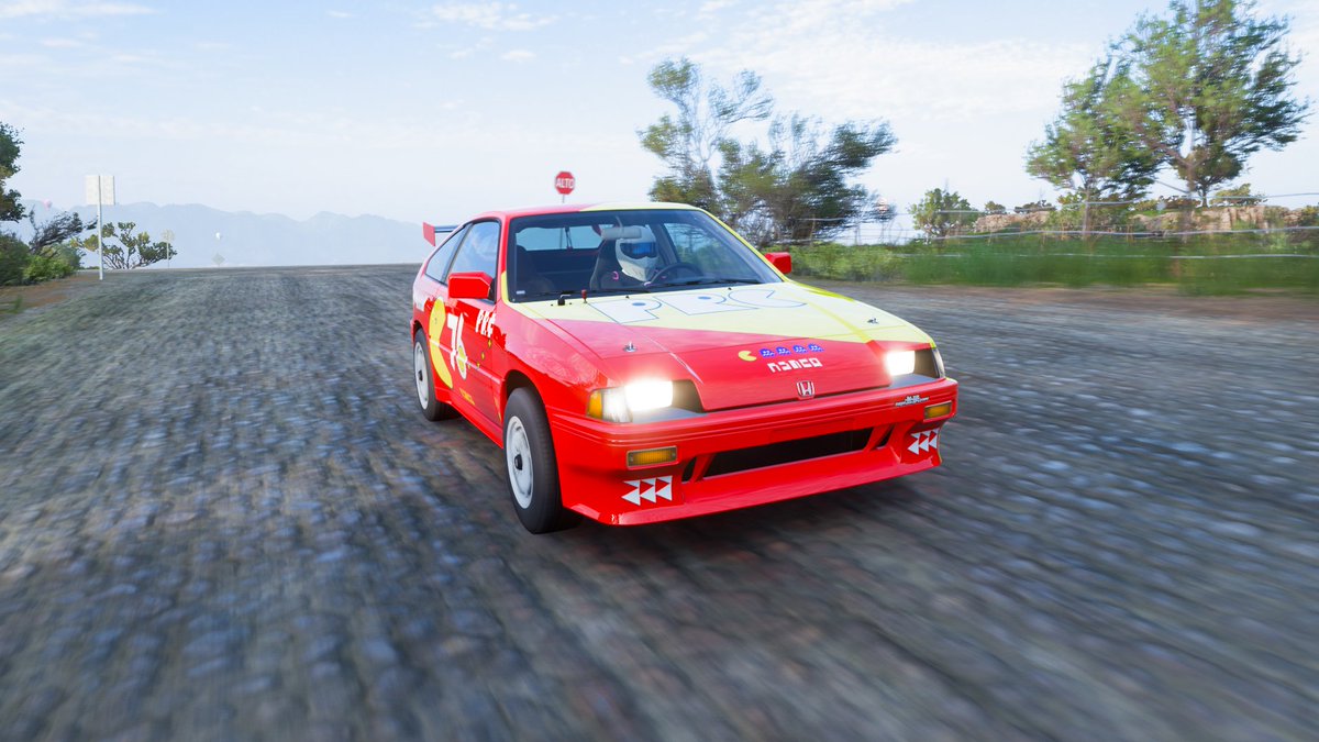 DysHandle's tweet photo. Hey, I'm not dead! Just been going through it lately. Here's some Forza Horizon 5 paints. The skyline isn't new, but I liked the CRX Mugen enough to give it the Ridge Racer 4 paints. https://t.co/LvzO5VBKOW