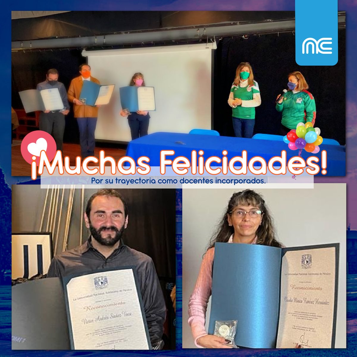ncschoolcdmx's tweet photo. Docentes NC: ¡Muchas Felicidades!

Por su gran trayectoria a Miss Claudia Mónica y al Profesor Victor por su reconocimiento UNAM de 20 y 15 años como docentes incorporados. 👏👏👏👏👏 

#NuevoContinente #DGIRE #UNAM https://t.co/J2KU7AAJJB