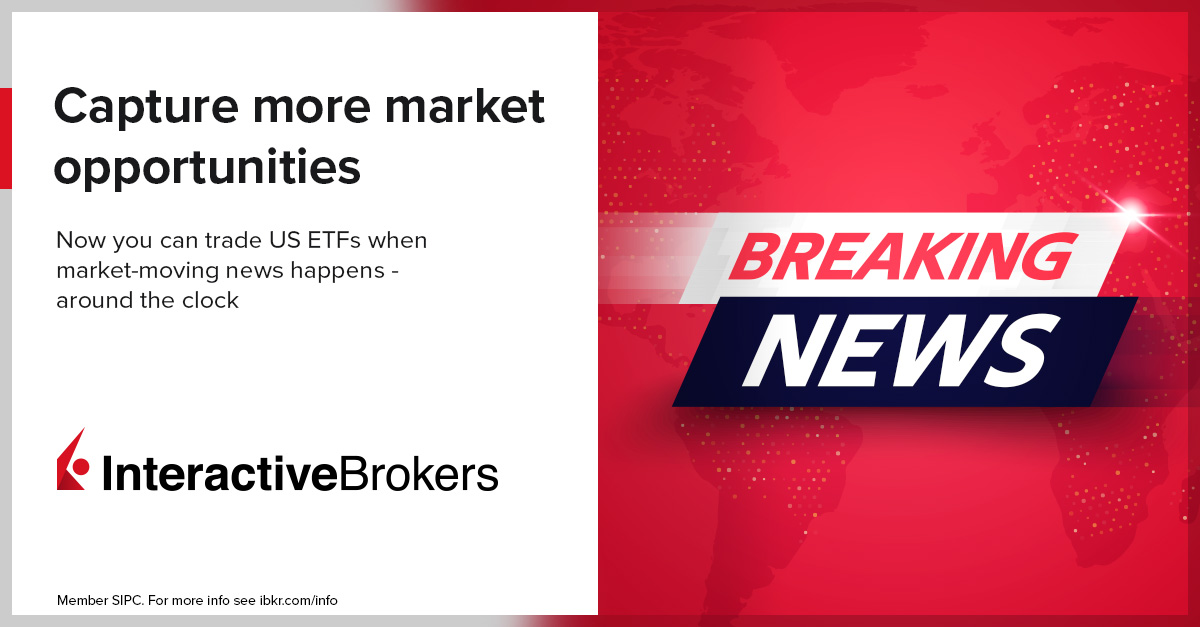 🚨 Interactive Brokers Launches Overnight Trading Hours for US ETFs: IBKR Clients can now trade select US ETFs 23½ hours a day, five days a week. 📈interactivebrokers.com/en/index.php?f… #IBKR #OvernightTrading #ETFs
