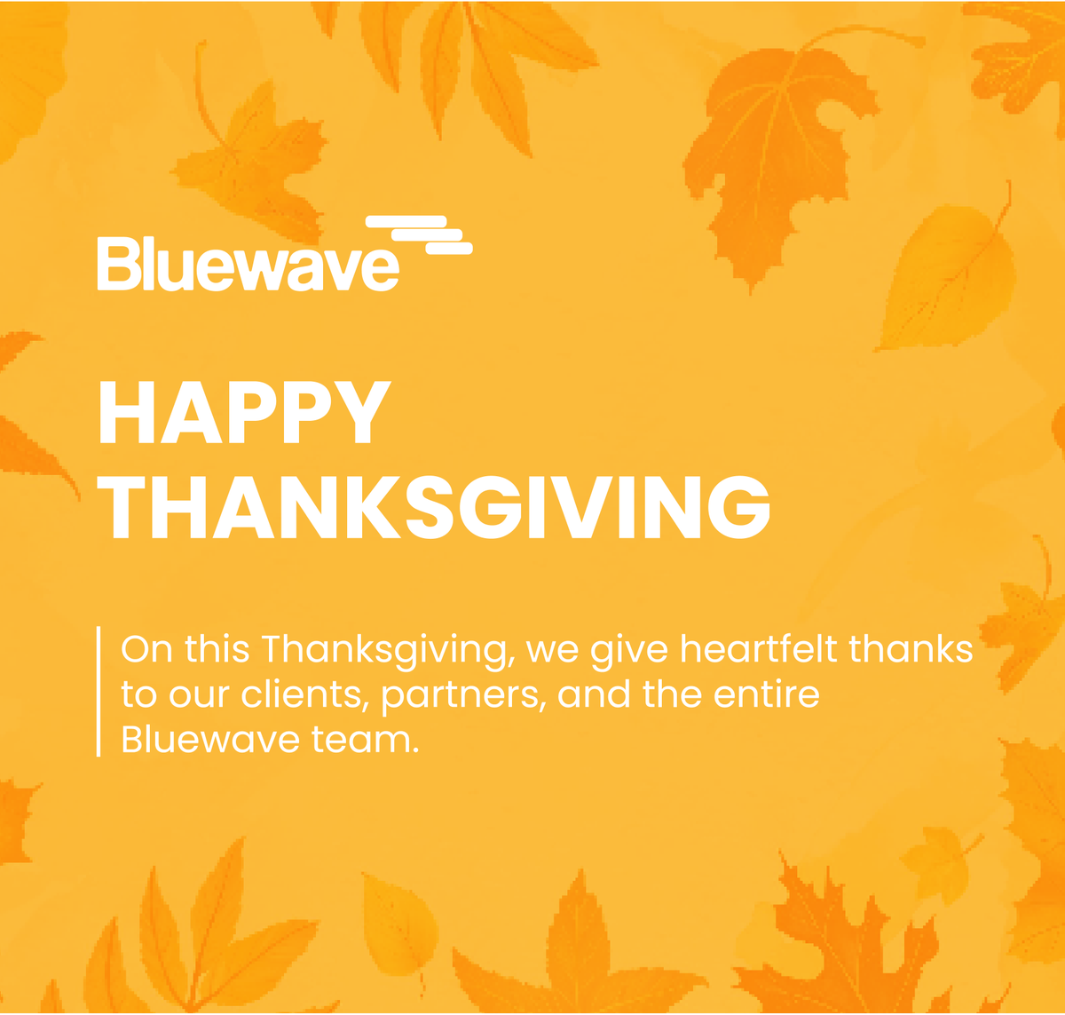 bluewavetg's tweet photo. Happy Thanksgiving from #TeamBluewave! 🦃🧡 https://t.co/EkfDZOtCkS