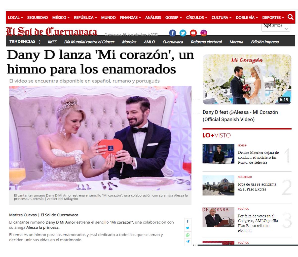 DanyD_miamor's tweet photo. DANY D mi amor💖 EXITO en MEXICO con 💖 MI CORAZON 💖 

https://t.co/dnEInbh4dX

#danyd #miamor #transilvania #alessa #laprincessa #musica #mexico #bodas #espana #leonidas #ambassador #Imperial https://t.co/7VggLyGDyX