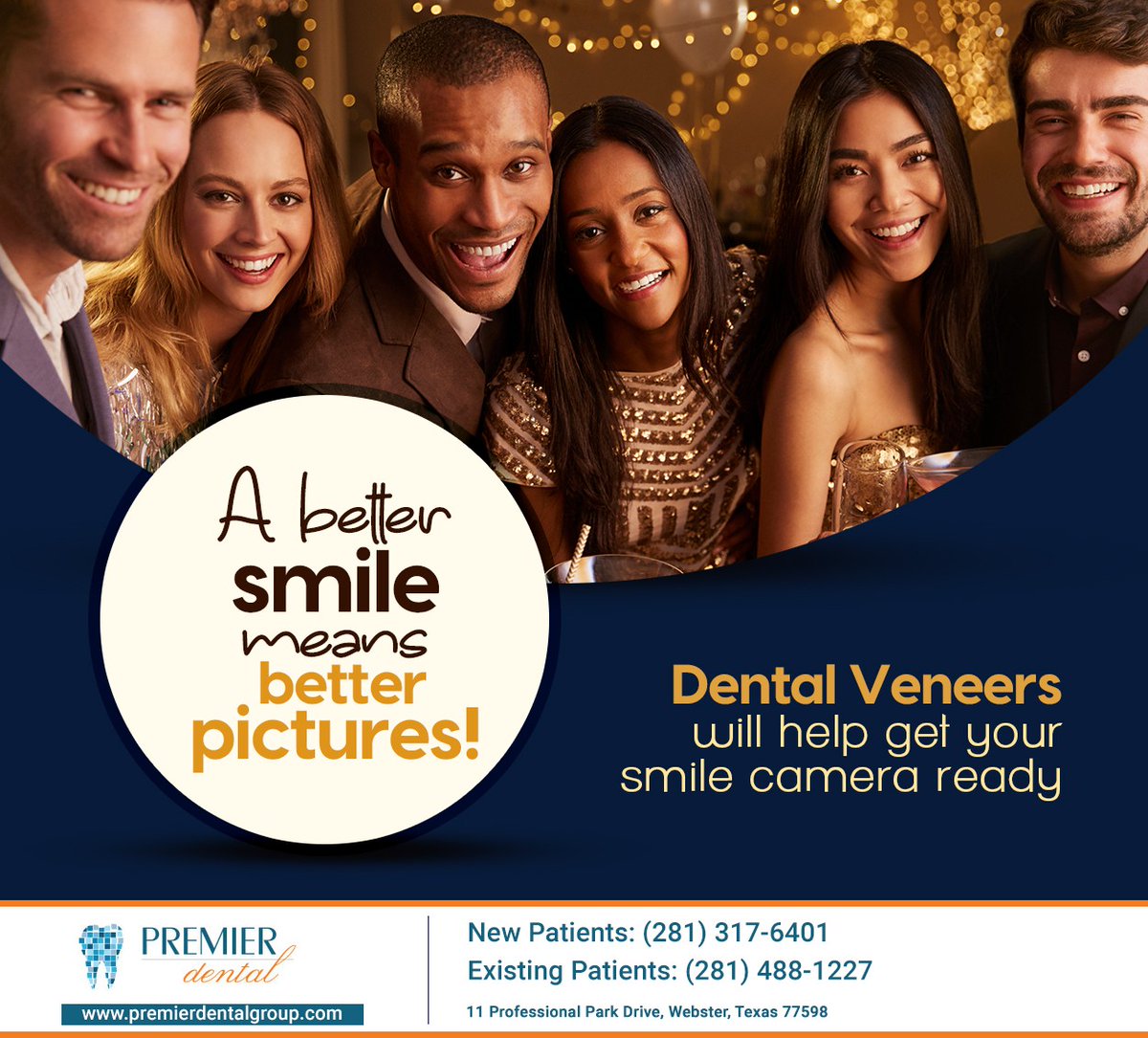 PremierDentalCL's tweet photo. The end of 2022 is drawing closer, and with it comes end-of-the-year office parties and events. It's the best time to get the perfect smile with dental veneers. Call (281) 317-6401 to schedule your appointment. #premierdental #mauriciorodriguezdds #webster #TX https://t.co/boiWN8nINk