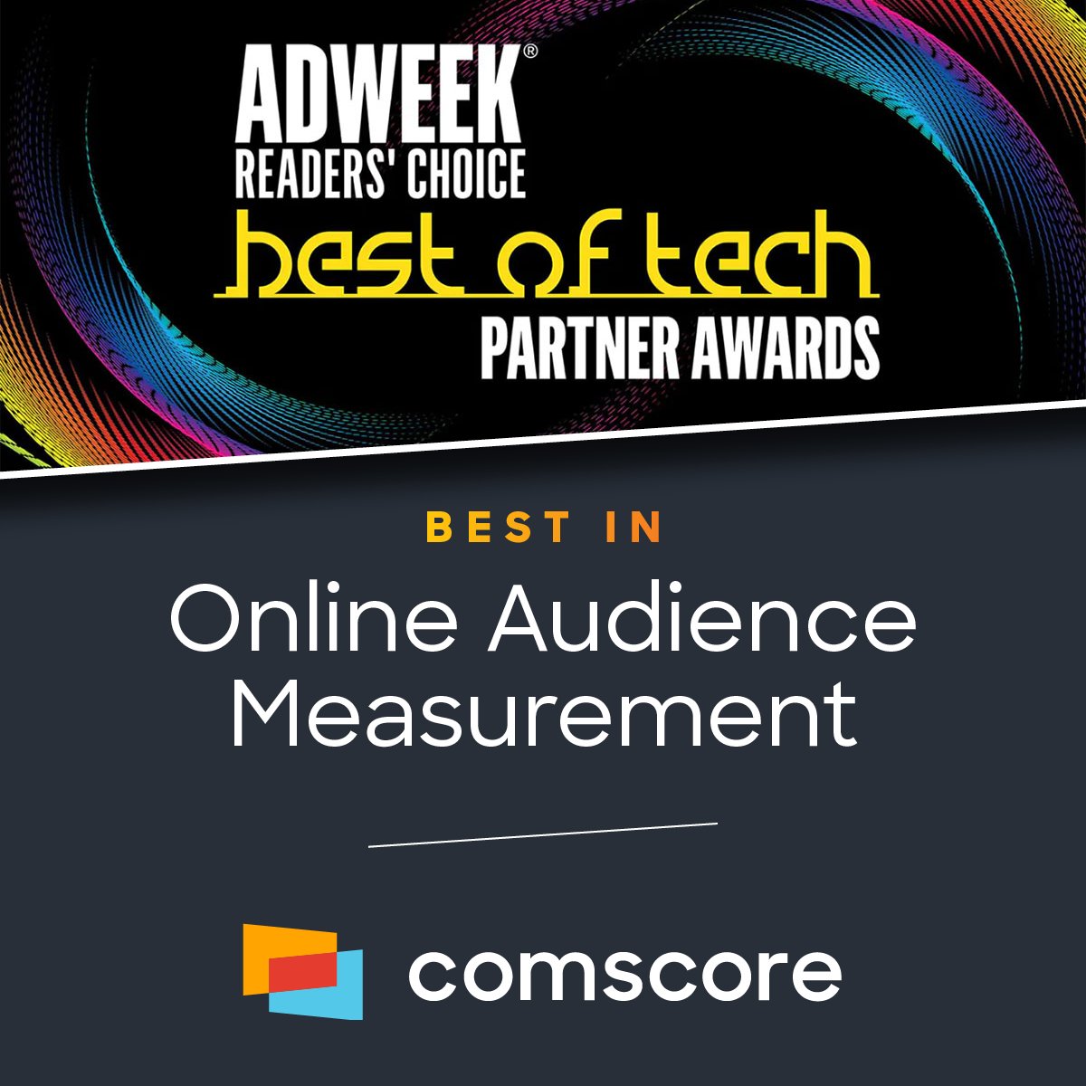 Did you catch our latest news? A big thanks to all of <a href="/Adweek/">ADWEEK</a> 's readers who voted in the 2022 Readers Choice Awards! 

Comscore has been awarded the winner in the Online Audience Measurement category. Congratulations to all the recipients! 

More details: comscore.com/About/Press-Ro…