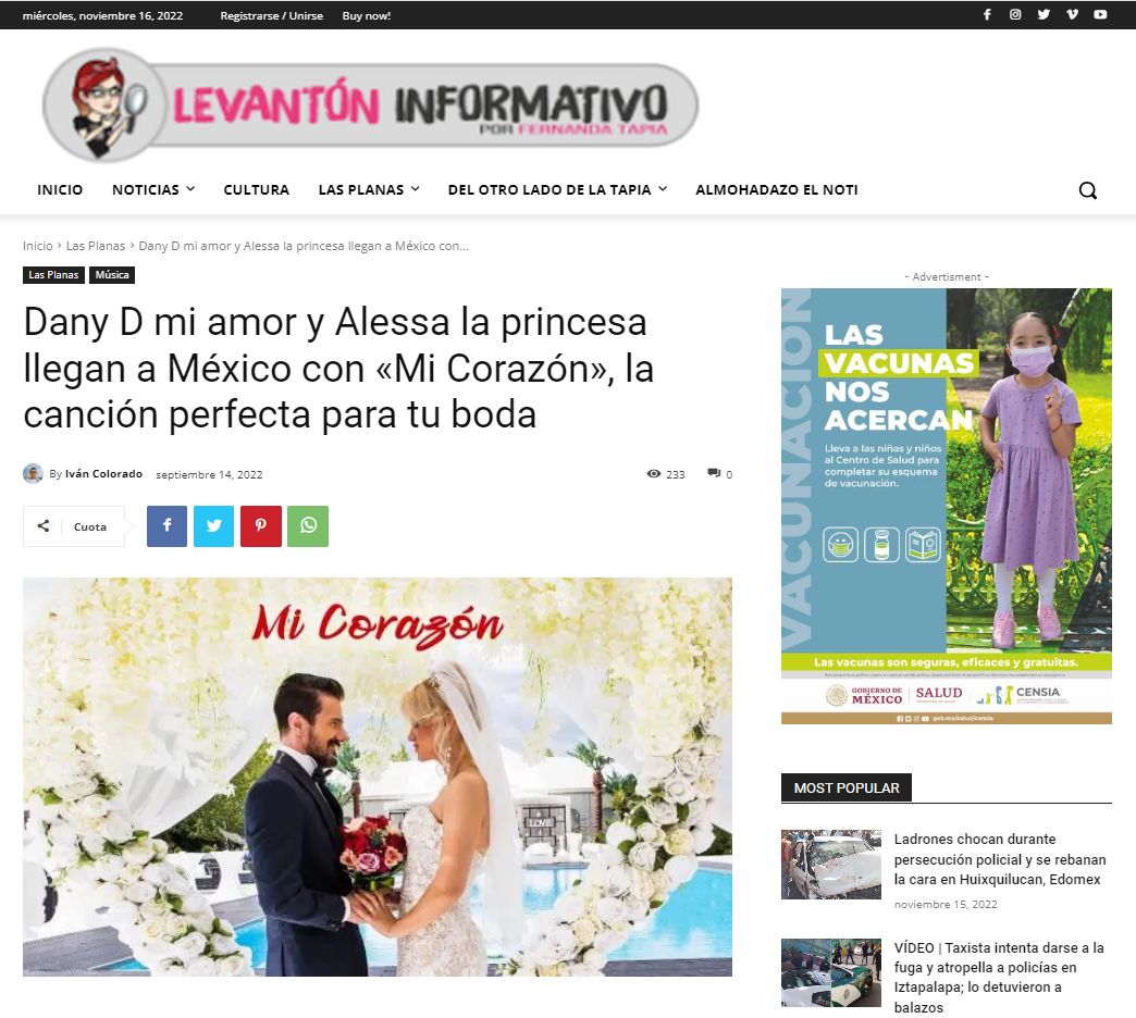 DanyD_miamor's tweet photo. DANY D mi amor💖 EXITO en MEXICO con 💖 MI CORAZON 💖 

https://t.co/dnEInbh4dX

#danyd #miamor #transilvania #alessa #laprincessa #musica #mexico #bodas #espana #leonidas #ambassador #Imperial https://t.co/D81LGlwqru