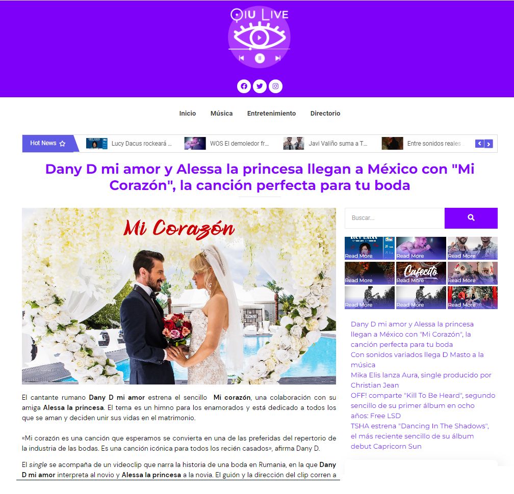 DanyD_miamor's tweet photo. DANY D mi amor💖 EXITO en MEXICO con 💖 MI CORAZON 💖 

https://t.co/dnEInbh4dX

#danyd #miamor #transilvania #alessa #laprincessa #musica #mexico #bodas #espana #leonidas #ambassador #Imperial https://t.co/D81LGlwqru