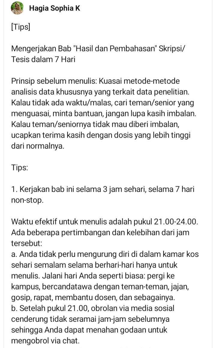 ndriandris's tweet photo. @collegemenfess Garap skripsiku lama karna ganti topik n judul berkali-kali, ambil data, dll. Tapi ngerjain bab hasil pembahasan nerbener cuma seminggu pake tips dari dosenku https://t.co/avHOXcI4Jn