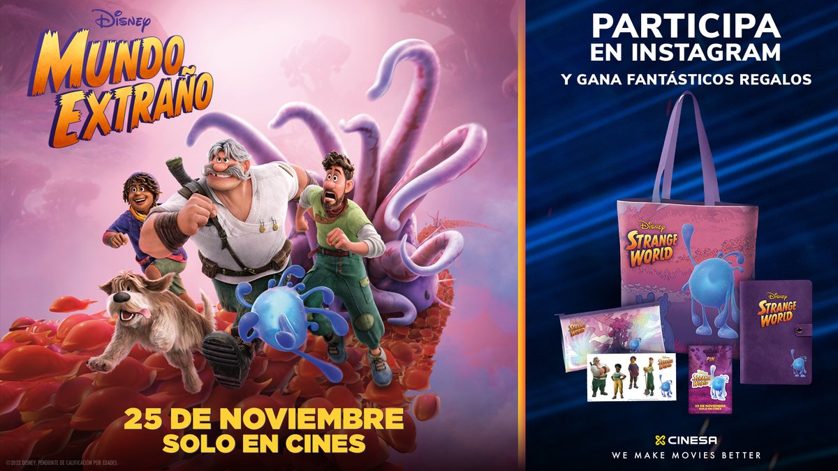 Cinesa's tweet image. ¿Quieres conseguir uno de los 10 packs de fantásticos regalos de #MundoExtraño?
Participa en este post de Instagram 👉  ow.ly/B1Nb50LM011
Tienes hasta el 27de noviembre a las 23:59h para participar.

Mucha suerte🍀

#Sorteo #EstrenoCinesa