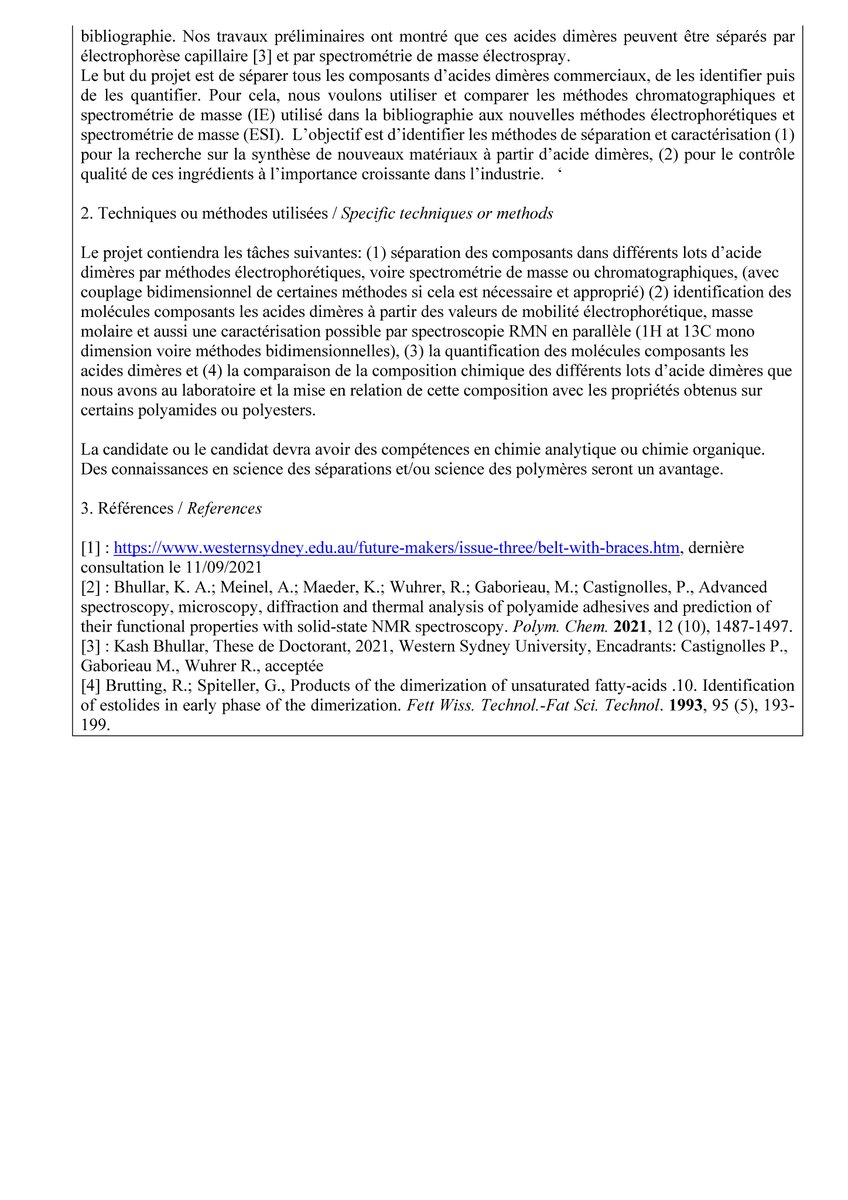 CastignollesP's tweet photo. A la recherche d'un stage de M2? Intéressé par le design de polymères biosourcés? https://t.co/f8uVtmh7Gt