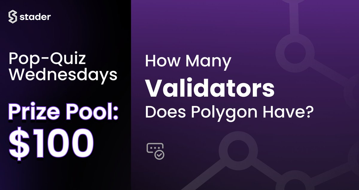⏲$100 #PopQuiz Time 

To win:
 
✅Follow <a href="/stader_polygon/">Stader Polygon</a>
✅Answer the question correctly 
✅Tag 3 friends in your answer 

4 lucky winners will get $25 in USDC 

Note: Contest ends on Nov 27th 4 PM UTC