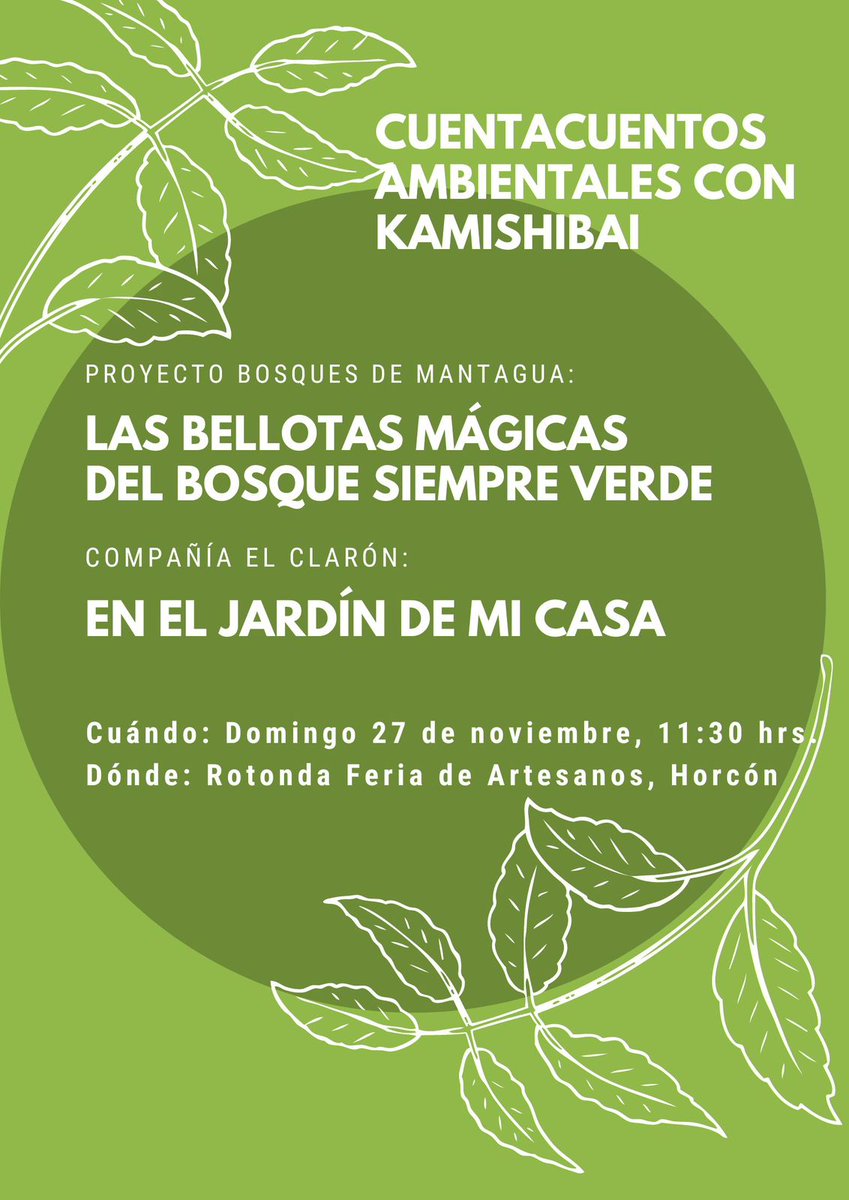 bosquesdemanta1's tweet photo. Este domingo 27, cuenta cuentos ambientales en  Horcón. Todas y todos invitados¡¡¡🌿 Hora: 11:30, Lugar: Rotonda Feria de Artesanos de Horcón.
#Horcon #cuentacuentos #kamishibai #lasbellotasmagicasdelbosquesiempreverde https://t.co/g7ANGTBYvy
