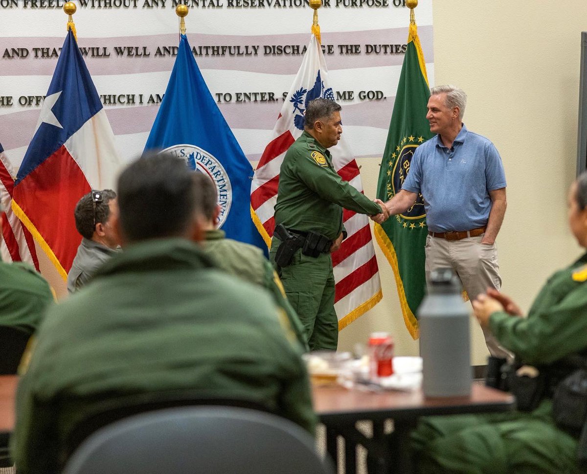 SpeakerMcCarthy's tweet image. RT if you are thankful for our brave Border Patrol personnel! 🇺🇸