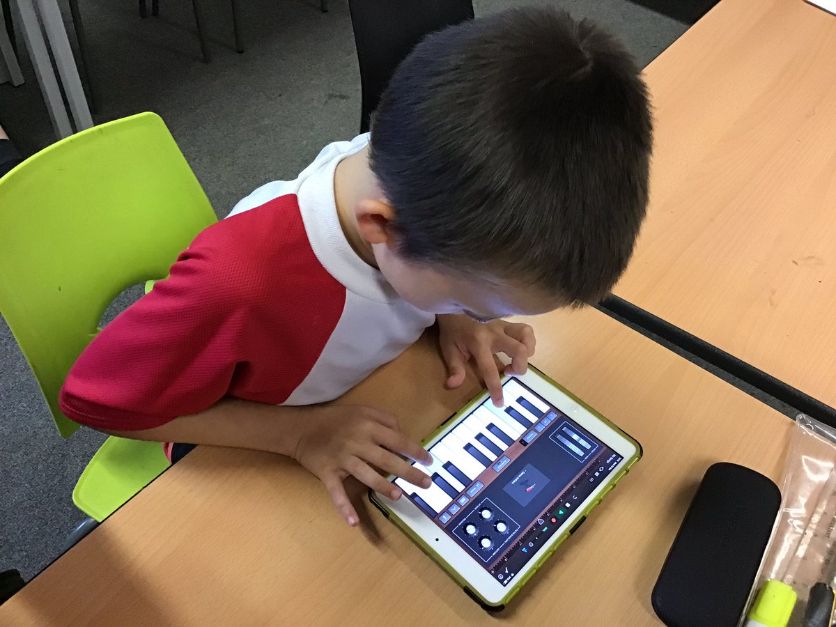 Y5/6 have been exploring Garage Band this afternoon, ready to compose music to a music video next week. #ks2music #garageband