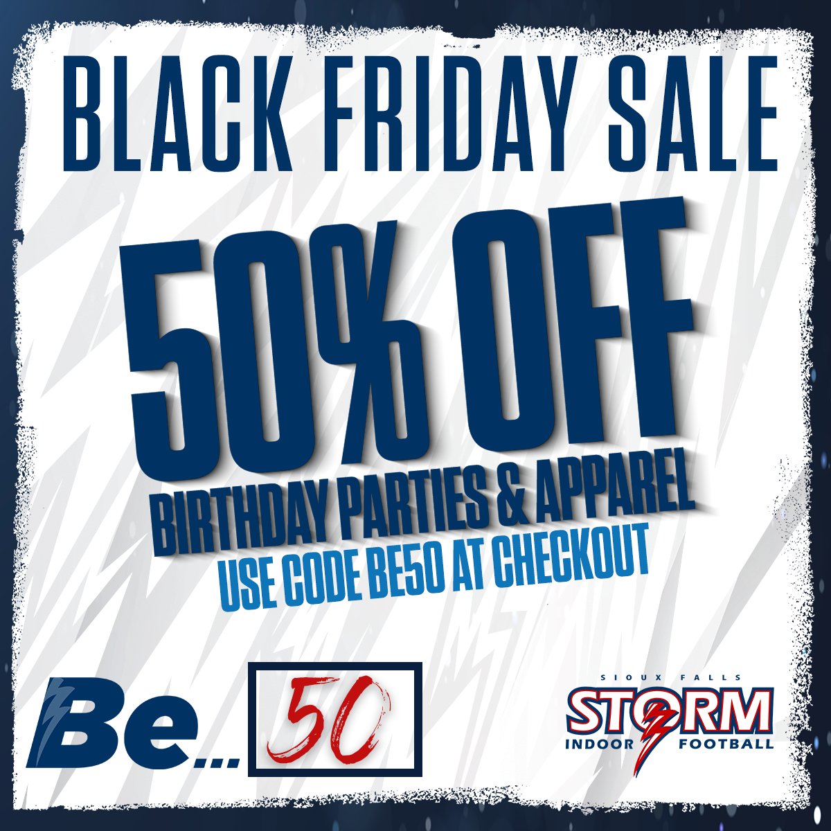 siouxfallsstorm's tweet photo. Black Friday is right around the corner! #StormNation we have some great deals for you! Sale starts 11/25 at midnight! #Be50 https://t.co/325QIyiLHQ