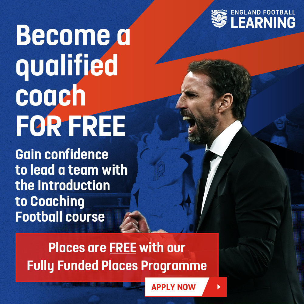 FULLY FUNDED | Follow in the footsteps of Gareth Southgate and the #ThreeLions and start your journey as a football coach! 🦁🦁🦁

Apply to be part of the Fully Funded Places programme 👇

apply.thefa.com/course/81