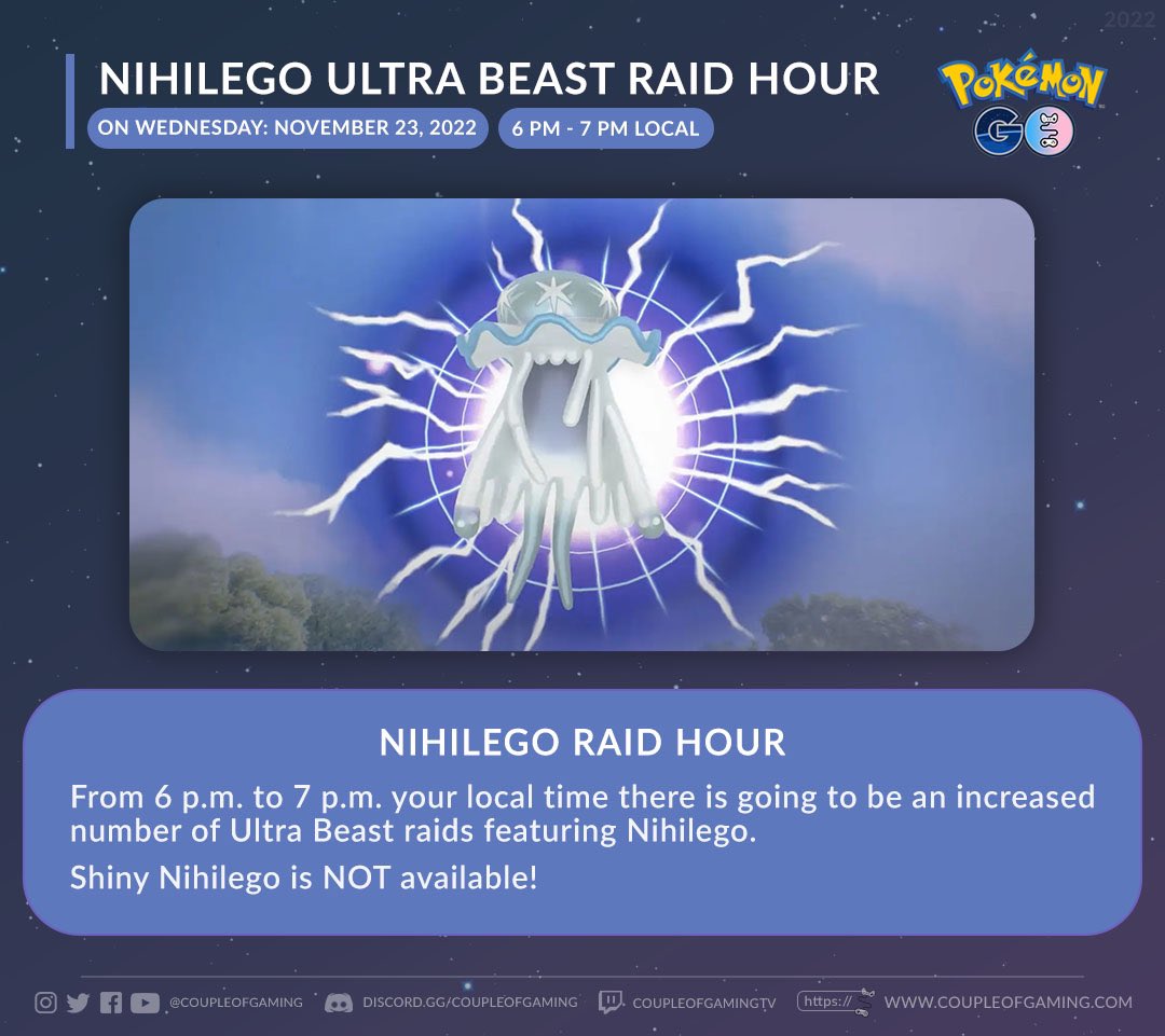 Couple of Gaming on X: #Nihilego is making a return to #PokemonGO ahead of  the #UltraBeastArrival 👾  / X