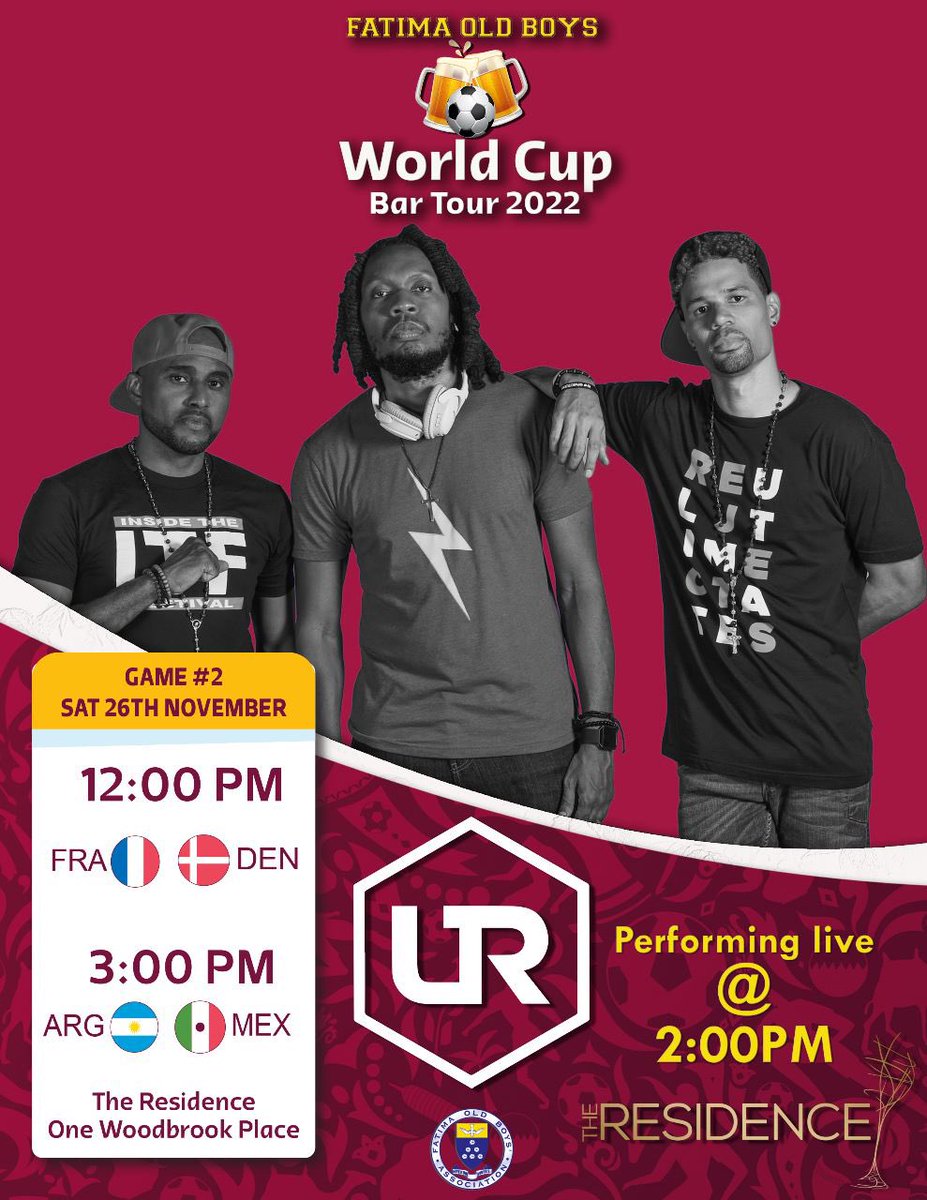 The ‘Win Together Watch Tour’ kicks off alongside the FOBA World Cup Bar Tour this Saturday! We’ll be at Residence, One Woodbrook Place from 2pm for some DJ vibes and a Live Performance! See you’ll there!! #wintogether 🫶🏽