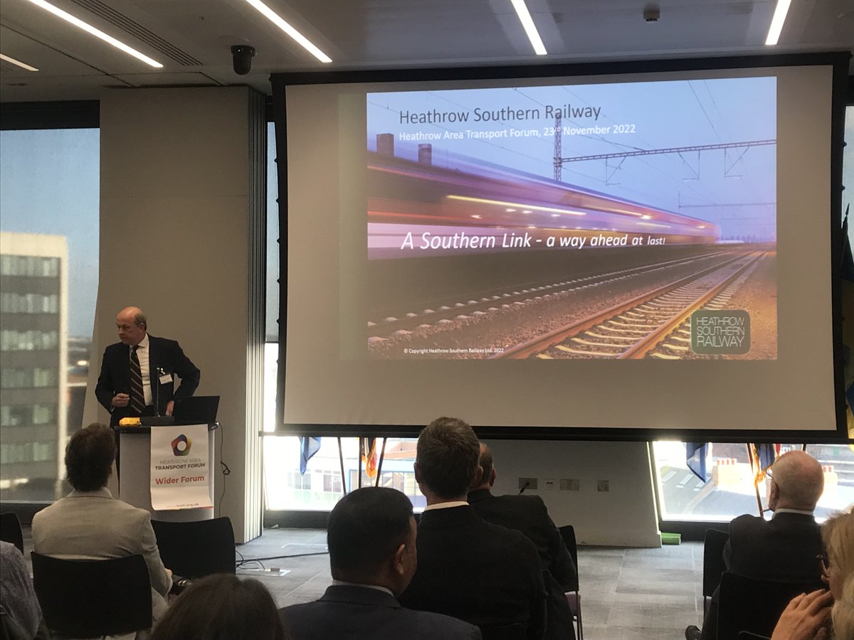HSRL Board member Patrick Deane has been presenting our ideas to the Heathrow Area Transport Forum (Wider Forum) meeting at Hounslow House chaired by @ValShawcross along with promoters of other southern access to #Heathrow schemes.  Great to reconnect with so many colleagues!