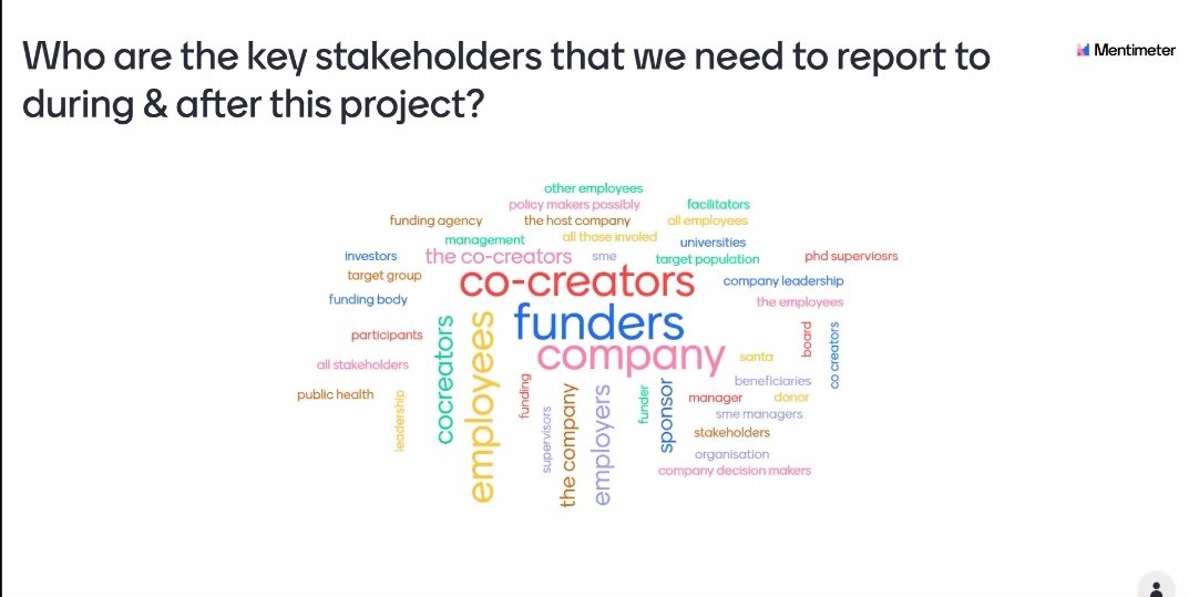 JorgeRaulZR's tweet photo. Proud of my @health_cascade colleague and PhD sister @giulianalongi leading an interesting discussion about reporting on co-creation processes using the PRODUCES framework.
#CocreationMasterclass22
#CoProWeekScot22 #MSCA #H2020 #cocreationguidelines #cocreation @BlanquernaFPCEE https://t.co/8b8KauIAay