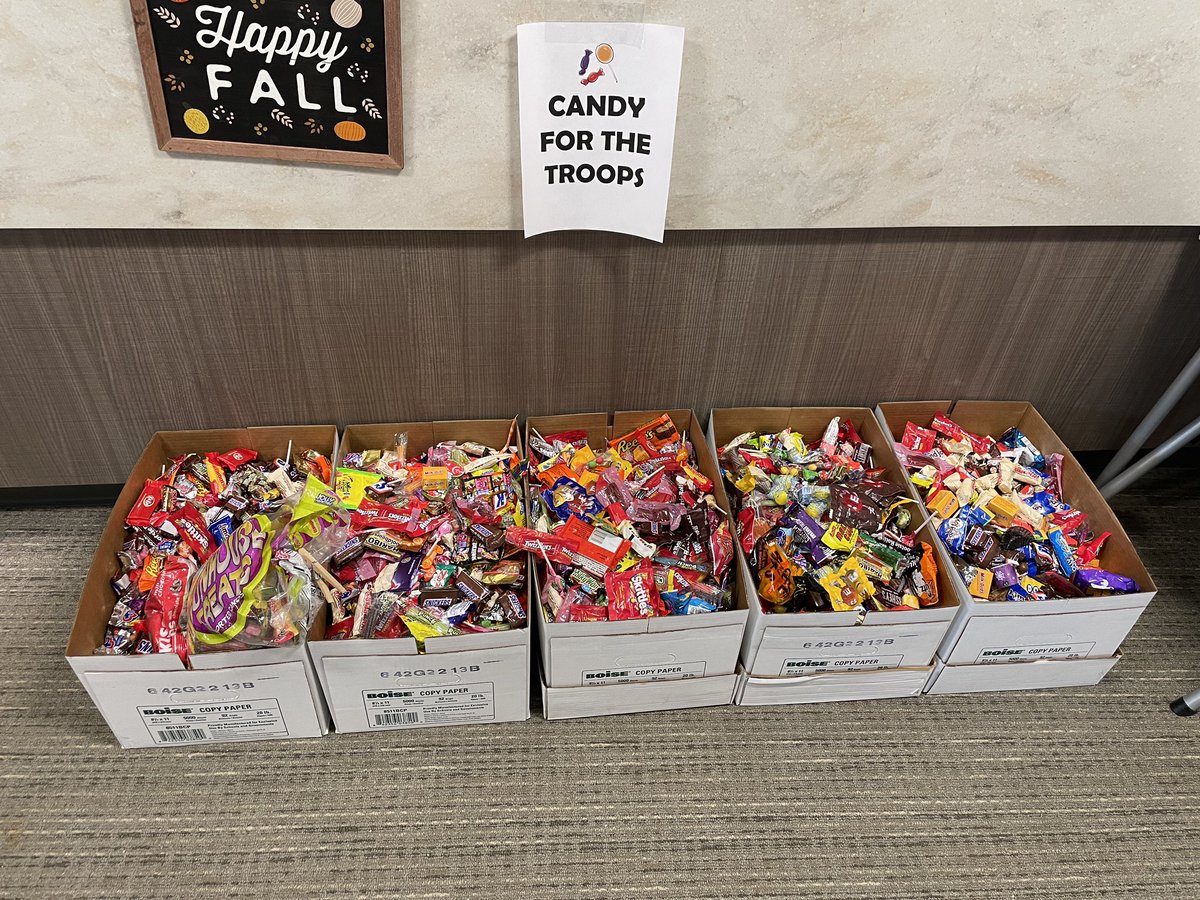 Thank you to our Lakeside families for all of your candy donations for Operation Shoebox! This lot will be packaged and sent overseas to troops serving our country.