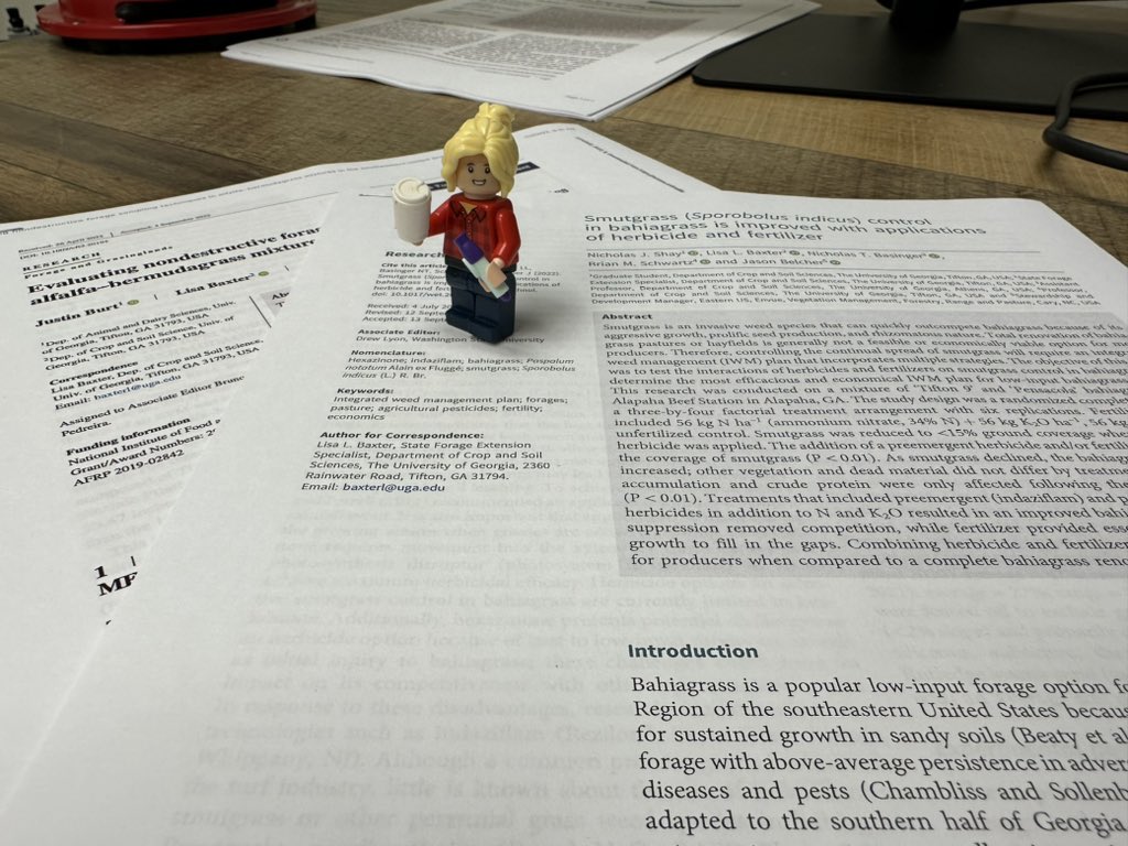 LegoForages's tweet photo. Ever wonder why the #Lego is so quiet sometimes? It’s because we are busy #publishing! Congratulations to the #gradstudents who published their first #research #manuscripts this month!
#NeedMoreCoffee #SoManyWords #UGAResearch #AgDawgs @ugaCAESresearch @UGATifton @CropSoilUGA https://t.co/GHc5mSSB2s
