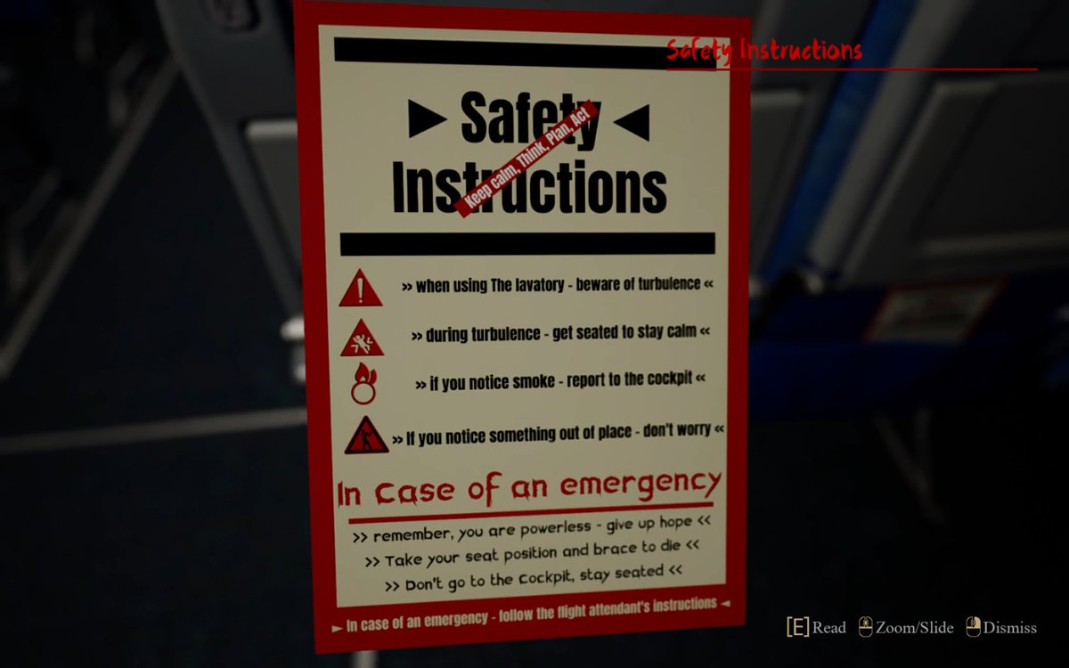 LimitedInStudio's tweet image. You&apos;ll have flight Instructions in the game... Why would you need them for the P.T. Loop?
Instructions inspired by Fight Club.

New game trailer next week!

#fightclub #fightclubmovie #flightinstruction #airplanes #indiedev #pt #silent hill