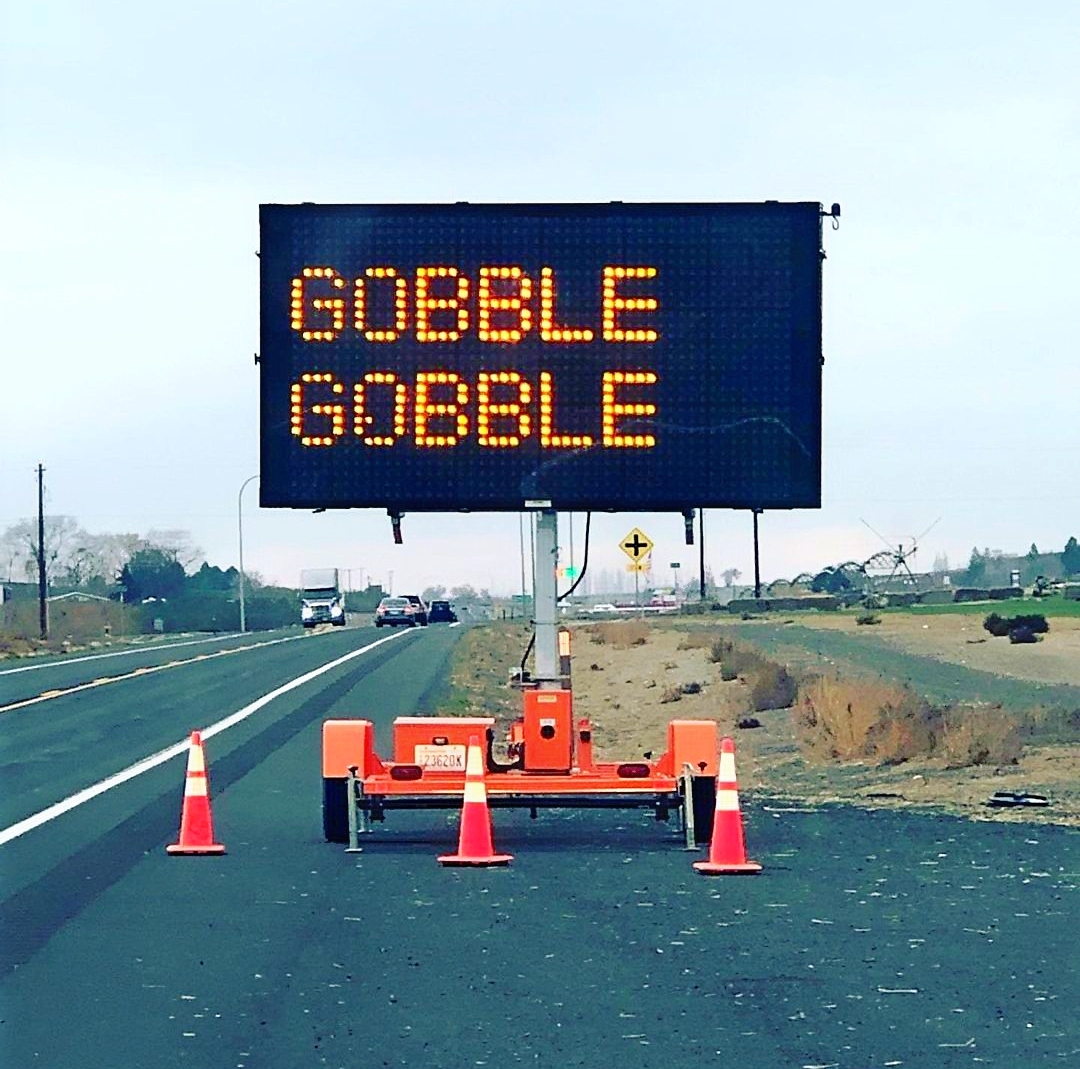 Wherever you are going to be gobbling, stay alert and focused on the road. #thanksgiving #roadsafety