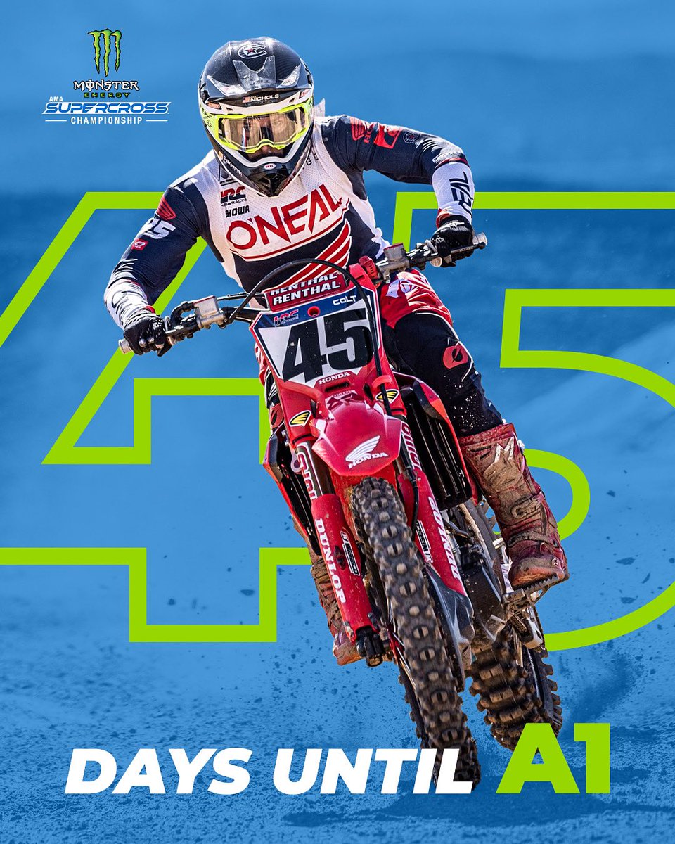 4️⃣5️⃣ Days until 🅰️1️⃣

#SupercrossLIVE #SuperMotocross #SMX
