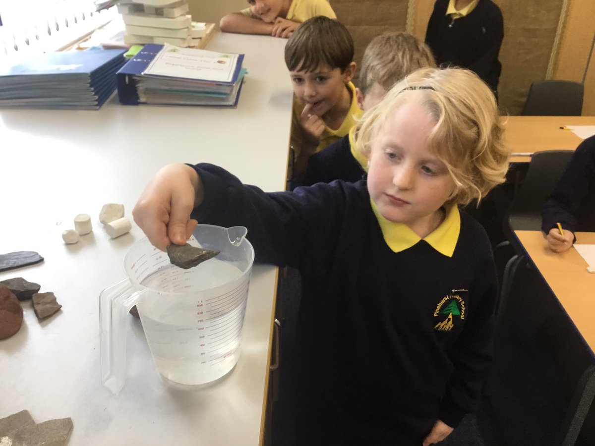 MissSweeney91's tweet photo. We have been testing which rock would be best to use for building a church, we had chalk, slate, sandstone and granite to choose from. We tested how durable and porous the rocks were and then the rocks density. We decided Granite was the best choice @PinehurstP #PinehurstPrimary https://t.co/ol3ikY7KYt