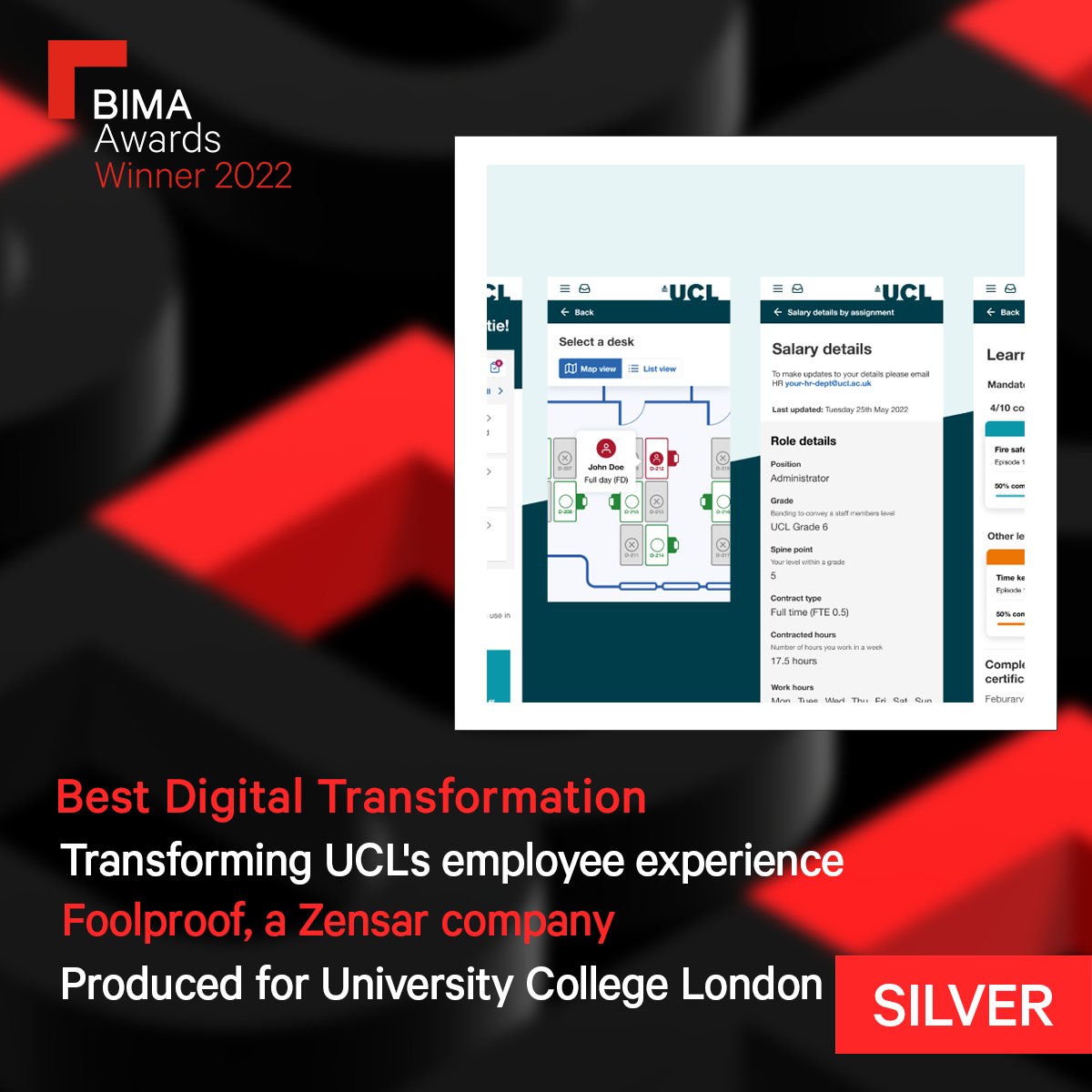 Foolproof_UX's tweet photo. We are thrilled to announce that last night we won a @BIMA award for our work with UCL. We couldn't be prouder of this achievement and the work we've done along with @Zensar 🎉

The #BIMAAwards are the UK’s longest standing and most prestigious #digital and #tech awards https://t.co/267k0RVRd4
