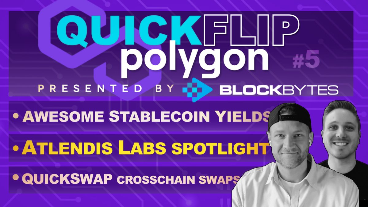 austinrampt's tweet photo. With the US holiday comes slight scheduling changes! 

We'll be releasing Quick Flip #Polygon Ep. 5 today at 4:00PM EST! 

🟪 AMAZING #StableCoin yield opportunities
🟪 @AtlendisLabs spotlight
🟪 @axelarcore + @QuickswapDEX 
🟪 Link Coming Soon! 

$MATIC @0xPolygon @0xPolygonDeFi https://t.co/OZmb2IFe1Z